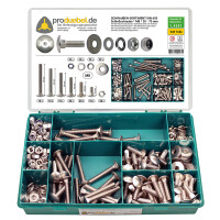 DIN 603 Flachrundschrauben-Sortiment Edelstahl A2 V2A M5 - M