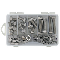 Basis Schrauben-Sortiment DIN 933 M10 Edelstahl A2 V2A (DIN9