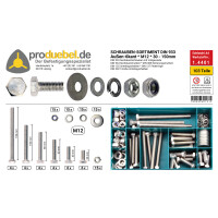 DIN 933 6-kant Schraubensortiment M12 Edelstahl A4 V4A (DIN9