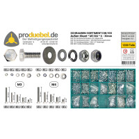 DIN 933 6-kant Schraubensortiment M3 & M4 Stahl verzinkt