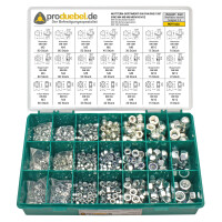 DIN 934/985/1587 Muttern-Sortiment Stahl verzinkt Ø M