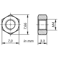 DIN 934 Sechskantmutter Stahl galv. verzinkt 8 M4 * 100 St&u