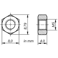 DIN 934 Sechskantmutter Stahl galv. verzinkt 8 M5 * 100 St&u