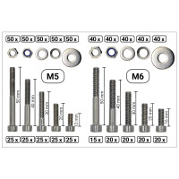 DIN 912 Zylinderschrauben-Sortiment Edelstahl A2 V2A M5 &amp