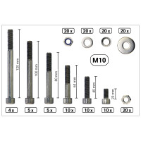 DIN 912 Zylinderschrauben-Sortiment Edelstahl A2 V2A M10 ink