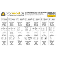 DIN 7991 Senkschrauben-Sortiment Stahl verzinkt 8.8 M3 - M12
