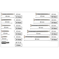 Spanplattenschrauben-Sortiment Edelstahl A2 V2A Ø 4,5