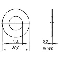 DIN 125 Unterlegscheibe Edelstahl A2 V2A A 17 * 50 Stüc