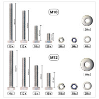 DIN 933 Großes 6-kant Schraubensortiment Deluxe Stahl 